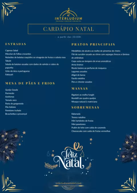 Jantar de Natal em Foz do Iguaçu no Interludium Iguassu Convention Hotel