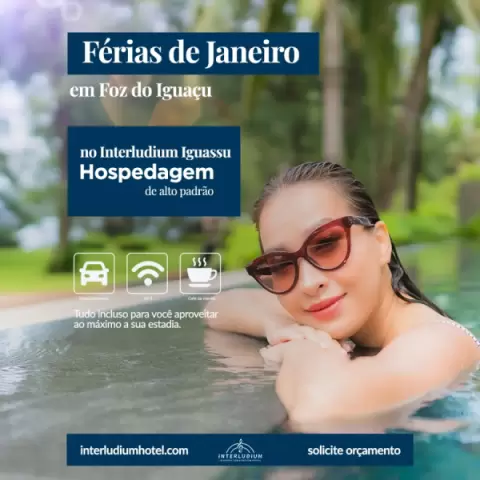 Imagem representativa: Hospedagem Férias de Janeiro em Foz do Iguaçu no Interludium Iguassu | 25% OFF