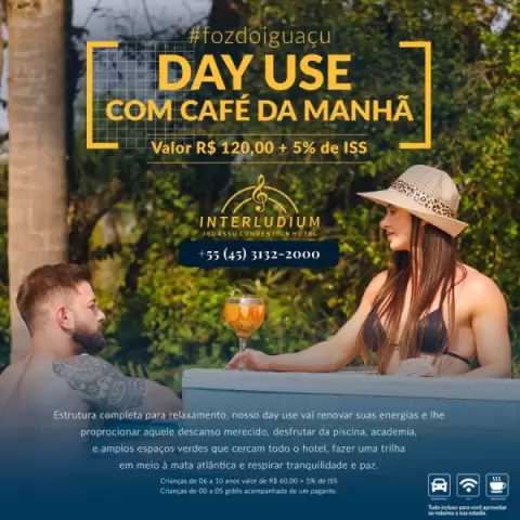 Imagem representativa: Hotel com Day Use em Foz do Iguaçu | Incluso café da manhã | Interludium Iguassu Convention Hotel