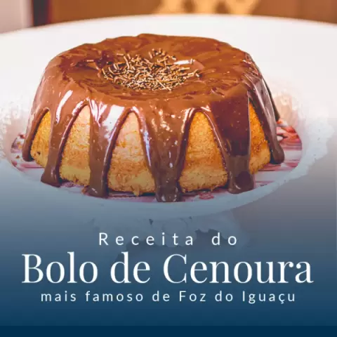 Imagem representativa: Receita Bolo de cenoura mais famoso de Foz do Iguaçu