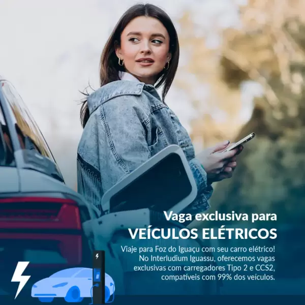 Imagem representativa: Vaga para Carro Elétrico | Carregador Tipo 2 e C