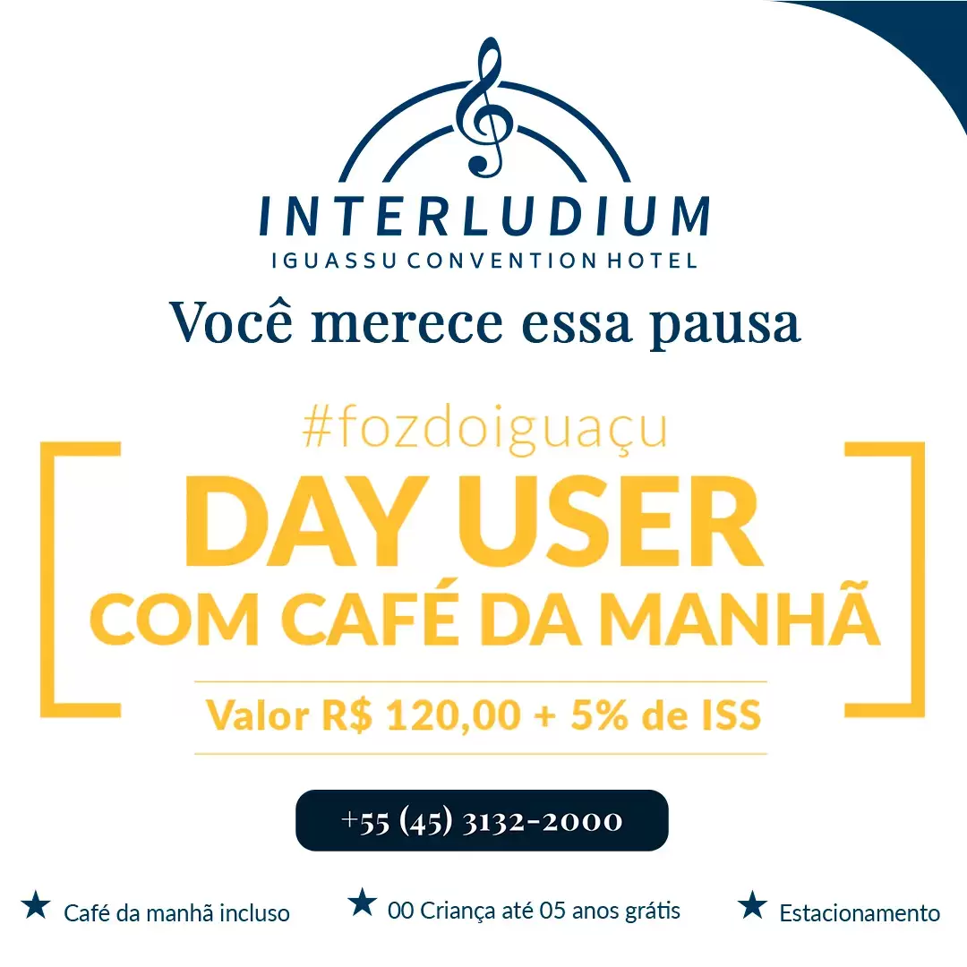Imagem representativa Hotel com Day Use em Foz do Iguaçu - Incluso café da manhã